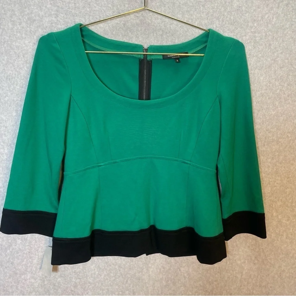 Nanette Lepore Wool Blend Peplum Rear Zip Top